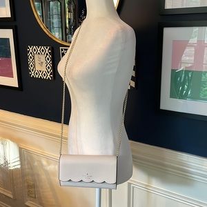 Kate Spade Gemma Crossbody Wallet Purse on Chain- Ivory
